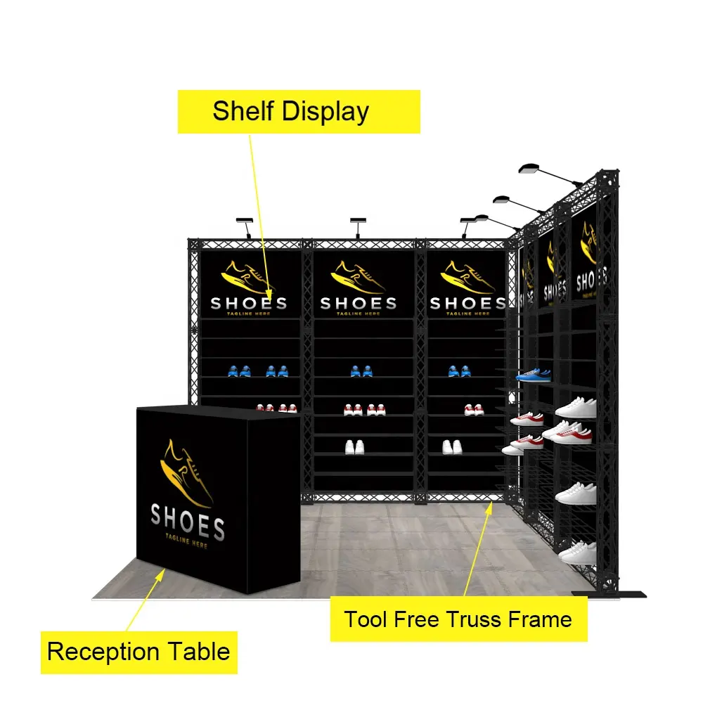 10x10 Truss Exhibition with Shelves E01E19