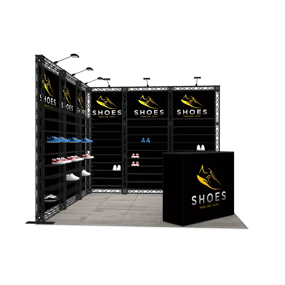10x10 Truss Exhibition with Shelves E01E19