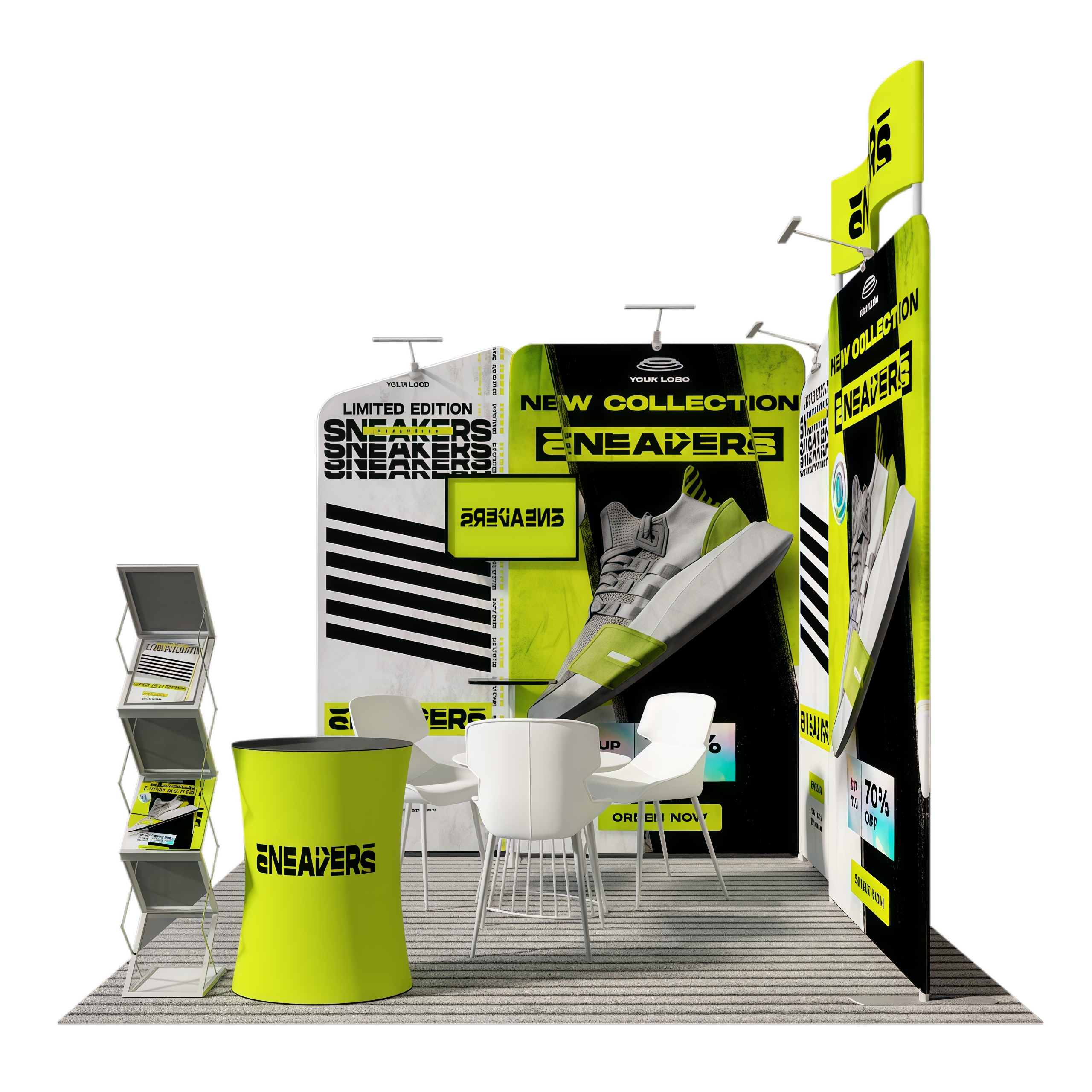 10x10ft Trade Show Booth Kit E01C1-60
